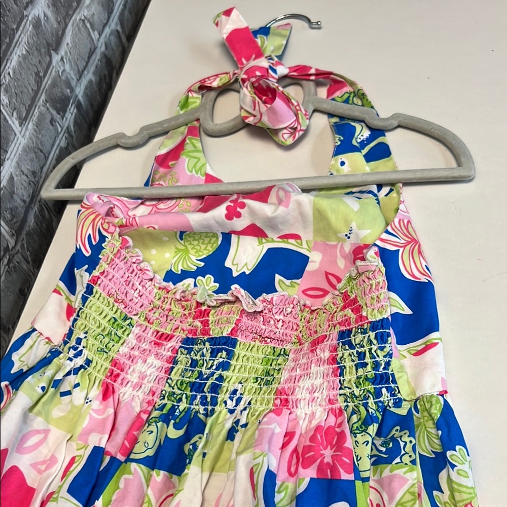 Girls Colorful Sleeveless halter Dress with Tropical Print - Picture 8 of 8